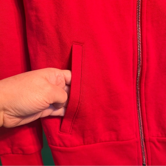 XS Armani Exchange Red Hoodie Zipped Two Pockets Sportive Youthful Casual - Picture 5 of 13